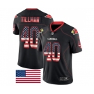 Men's Arizona Cardinals #40 Pat Tillman Limited Black Rush USA Flag Football Jersey