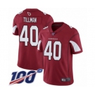 Men's Arizona Cardinals #40 Pat Tillman Red Team Color Vapor Untouchable Limited Player 100th Season Football Jersey