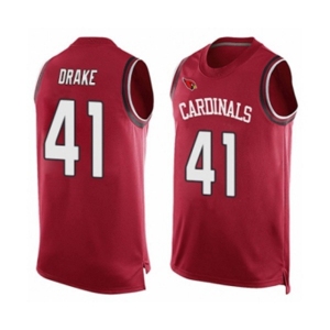 Men's Arizona Cardinals #41 Kenyan Drake Limited Red Player Name & Number Tank Top Football Jersey