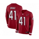 Men's Arizona Cardinals #41 Kenyan Drake Limited Red Therma Long Sleeve Football Jersey