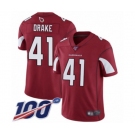 Men's Arizona Cardinals #41 Kenyan Drake Red Team Color Vapor Untouchable Limited Player 100th Season Football Jersey