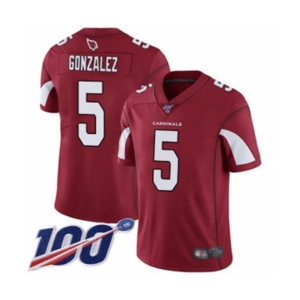 Men's Arizona Cardinals #5 Zane Gonzalez Red Team Color Vapor Untouchable Limited Player 100th Season Football Jersey