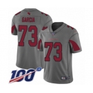 Men's Arizona Cardinals #73 Max Garcia Limited Silver Inverted Legend 100th Season Football Jersey