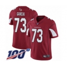 Men's Arizona Cardinals #73 Max Garcia Red Team Color Vapor Untouchable Limited Player 100th Season Football Jersey