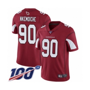 Men's Arizona Cardinals #90 Robert Nkemdiche Red Team Color Vapor Untouchable Limited Player 100th Season Football Jersey