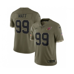 Men's Arizona Cardinals #99 J.J. Watt 2022 Olive Salute To Service Limited Stitched Jersey