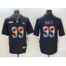 Men's Arizona Cardinals #99 JJ Watt Black Multi Color Black 2020 Crucial Catch Vapor Untouchable Nike Limited Jersey