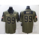 Men's Arizona Cardinals #99 J.J. Watt Nike Olive 2021 Salute To Service Limited Player Jersey