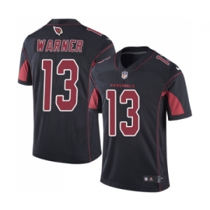 Men's Nike Arizona Cardinals #13 Kurt Warner Limited Black Rush Vapor Untouchable NFL Jersey