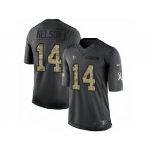 Men's Nike Arizona Cardinals #14 J.J. Nelson Limited Black 2016 Salute to Service NFL Jersey