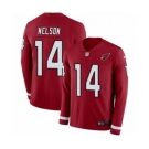 Men's Nike Arizona Cardinals #14 J.J. Nelson Limited Red Therma Long Sleeve NFL Jersey