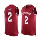 Men's Nike Arizona Cardinals #2 Andy Lee Limited Red Player Name & Number Tank Top NFL Jersey