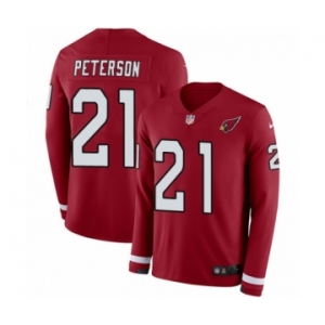 Men's Nike Arizona Cardinals #21 Patrick Peterson Limited Red Therma Long Sleeve NFL Jersey