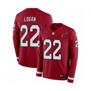 Men's Nike Arizona Cardinals #22 T. J. Logan Limited Red Therma Long Sleeve NFL Jersey