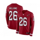 Men's Nike Arizona Cardinals #26 Brandon Williams Limited Red Therma Long Sleeve NFL Jersey