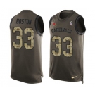 Men's Nike Arizona Cardinals #33 Tre Boston Limited Green Salute to Service Tank Top NFL Jersey
