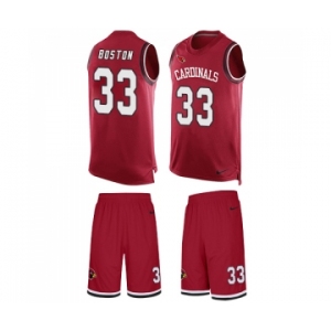Men's Nike Arizona Cardinals #33 Tre Boston Limited Red Tank Top Suit NFL Jersey