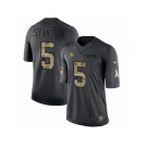 Men's Nike Arizona Cardinals #5 Drew Stanton Limited Black 2016 Salute to Service NFL Jersey