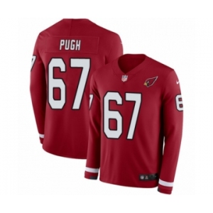 Men's Nike Arizona Cardinals #67 Justin Pugh Limited Red Therma Long Sleeve NFL Jersey