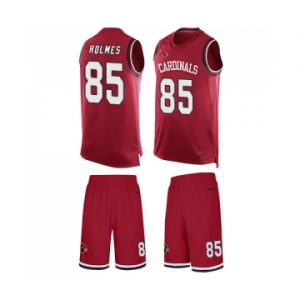 Men's Nike Arizona Cardinals #85 Gabe Holmes Limited Red Tank Top Suit NFL Jersey