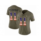 Women Nike Arizona Cardinals #11 Larry Fitzgerald Limited Olive USA Flag 2017 Salute to Service NFL Jersey