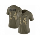 Women Nike Arizona Cardinals #14 J.J. Nelson Limited Olive Camo 2017 Salute to Service NFL Jersey