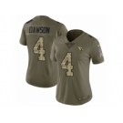 Women Nike Arizona Cardinals #4 Phil Dawson Limited Olive Camo 2017 Salute to Service NFL Jersey