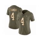 Women Nike Arizona Cardinals #4 Phil Dawson Limited Olive Gold 2017 Salute to Service NFL Jersey