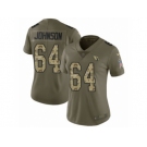 Women Nike Arizona Cardinals #64 Dorian Johnson Limited Olive Camo 2017 Salute to Service NFL Jersey