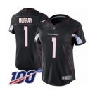 Women's Arizona Cardinals #1 Kyler Murray Black Alternate Vapor Untouchable Limited Player 100th Season Football Jersey