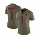 Women's Arizona Cardinals #1 Kyler Murray Limited Olive 2017 Salute to Service Football Jersey