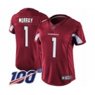 Women's Arizona Cardinals #1 Kyler Murray Red Team Color Vapor Untouchable Limited Player 100th Season Football Jersey