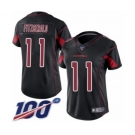 Women's Arizona Cardinals #11 Larry Fitzgerald Limited Black Rush Vapor Untouchable 100th Season Football Jersey