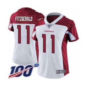 Women's Arizona Cardinals #11 Larry Fitzgerald White Vapor Untouchable Limited Player 100th Season Football Jersey