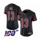 Women's Arizona Cardinals #13 Christian Kirk Limited Black Rush Vapor Untouchable 100th Season Football Jersey