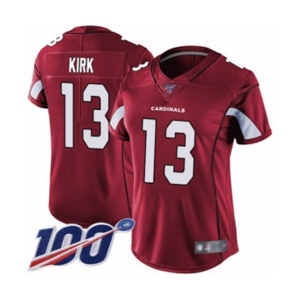 Women's Arizona Cardinals #13 Christian Kirk Red Team Color Vapor Untouchable Limited Player 100th Season Football Jersey