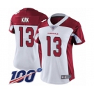 Women's Arizona Cardinals #13 Christian Kirk White Vapor Untouchable Limited Player 100th Season Football Jersey