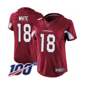 Women's Arizona Cardinals #18 Kevin White Red Team Color Vapor Untouchable Limited Player 100th Season Football Jersey