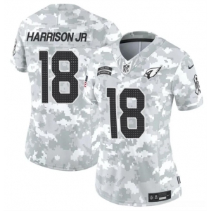 Women's Arizona Cardinals #18 Marvin Harrison Jr. 2024 F.U.S.E Arctic Camo Salute To Service Limited Stitched Football Jersey