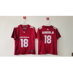 Women's Arizona Cardinals #18 Marvin Harrison Jr Red 2024 F.U.S.E Stitched Jersey