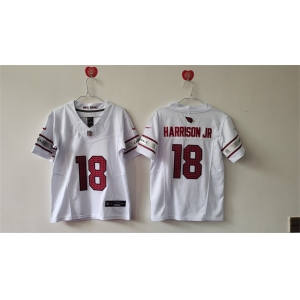 Women's Arizona Cardinals #18 Marvin Harrison Jr White 2024 F.U.S.E Stitched Jersey