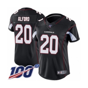 Women's Arizona Cardinals #20 Robert Alford Black Alternate Vapor Untouchable Limited Player 100th Season Football Jersey