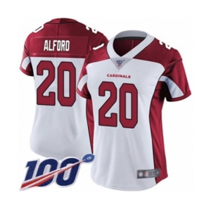 Women's Arizona Cardinals #20 Robert Alford White Vapor Untouchable Limited Player 100th Season Football Jersey