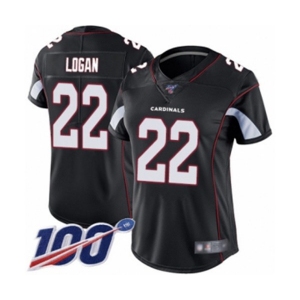 Women's Arizona Cardinals #22 T. J. Logan Black Alternate Vapor Untouchable Limited Player 100th Season Football Jersey