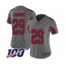 Women's Arizona Cardinals #29 Chase Edmonds Limited Silver Inverted Legend 100th Season Football Jersey