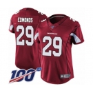 Women's Arizona Cardinals #29 Chase Edmonds Red Team Color Vapor Untouchable Limited Player 100th Season Football Jersey