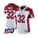 Women's Arizona Cardinals #32 Budda Baker White Vapor Untouchable Limited Player 100th Season Football Jersey