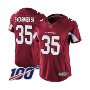 Women's Arizona Cardinals #35 D.J. Swearinger SR Red Team Color Vapor Untouchable Limited Player 100th Season Football Jersey