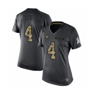 Women's Arizona Cardinals #4 Andy Lee Limited Black 2016 Salute to Service Football Jersey