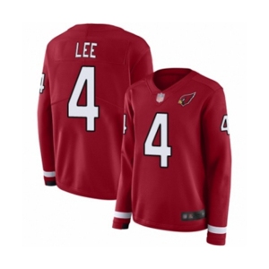 Women's Arizona Cardinals #4 Andy Lee Limited Red Therma Long Sleeve Football Jersey